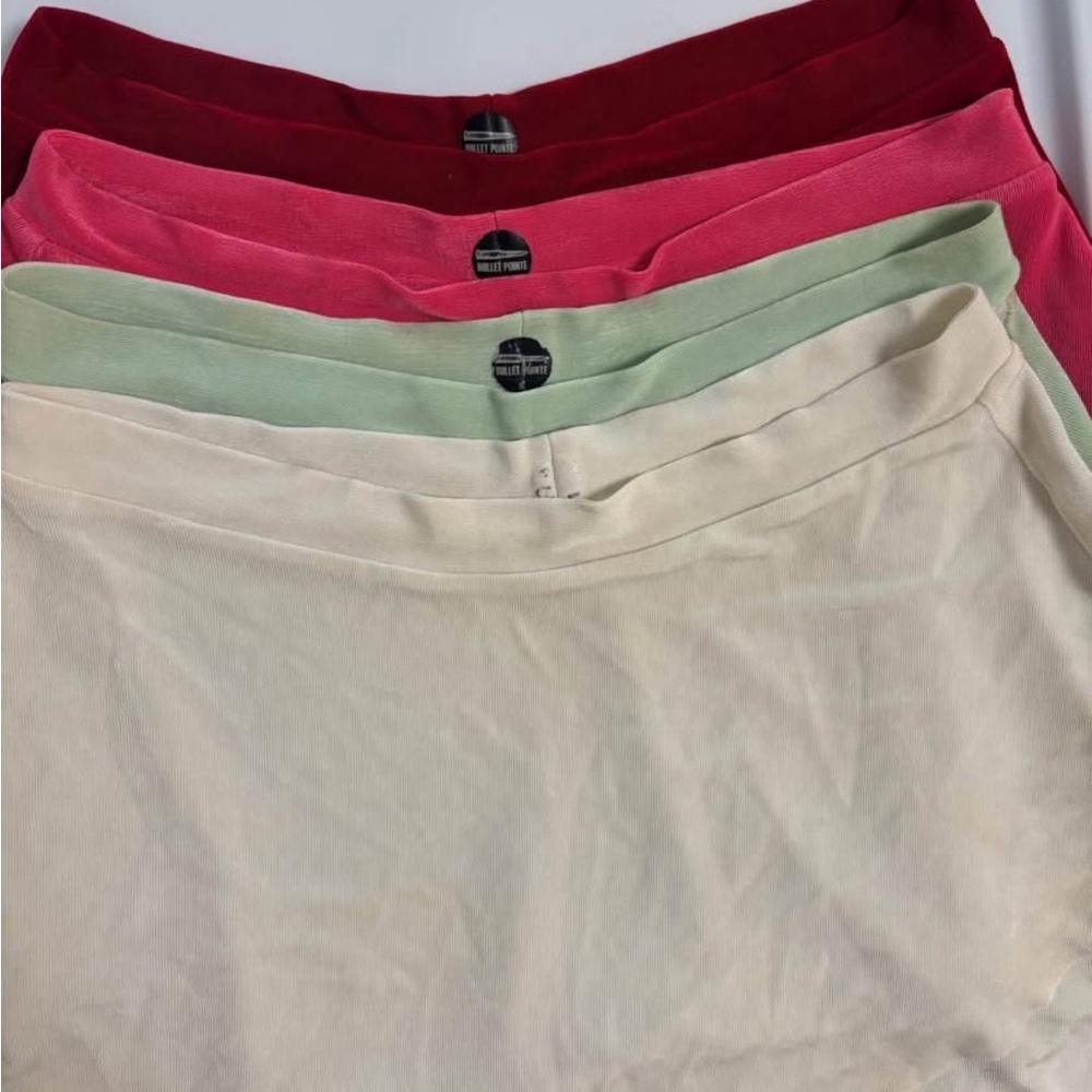 Lot of 4 Bullet pointe Women's dance Skirts Collection - Red, Pink, Green, Cream
